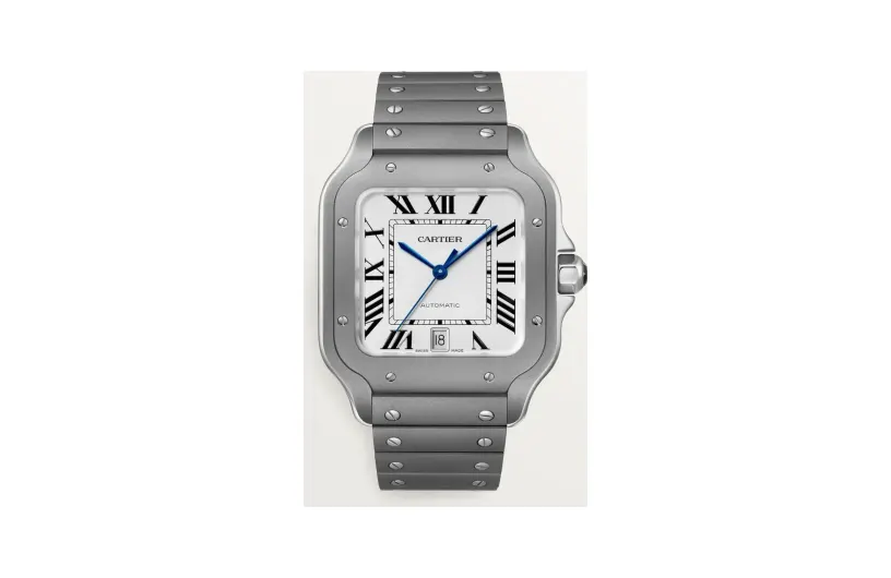 Cartier Santos de Cartier, Large model, automatic movement, titanium, interchangeable titanium and leather straps
