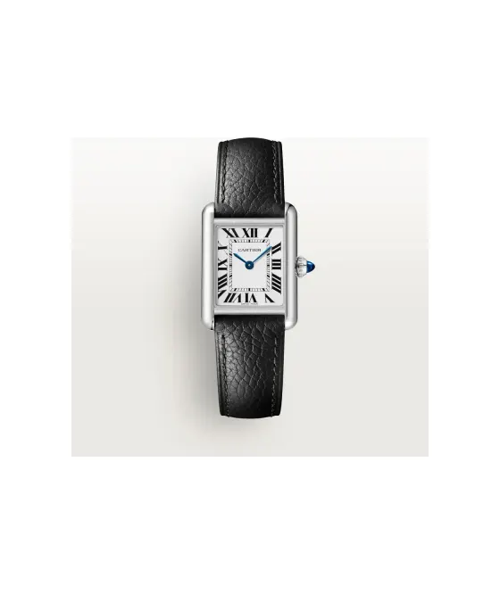 Cartier Tank Must de Cartier, Small model, SolarBeat™ photovoltaic movement, steel, calfskin strap