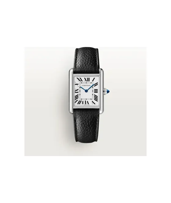 Cartier Tank Must de Cartier, Large model, SolarBeat™ photovoltaic movement, steel, calfskin strap