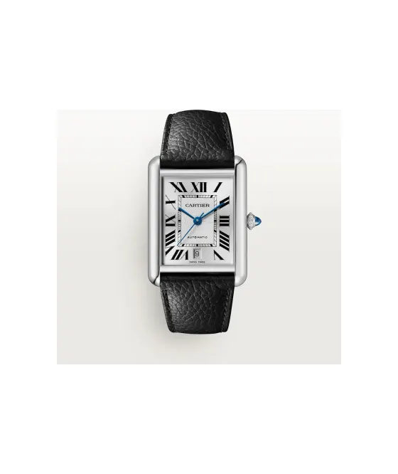 Cartier Tank Must de Cartier, Extra-large model, automatic movement, steel, leather