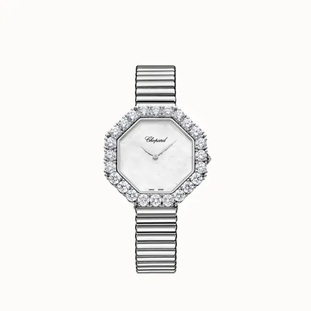 Chopard L'Heure Du Diamant Octagonal, 32 x 32 mm, automatic, ethical white gold, diamonds