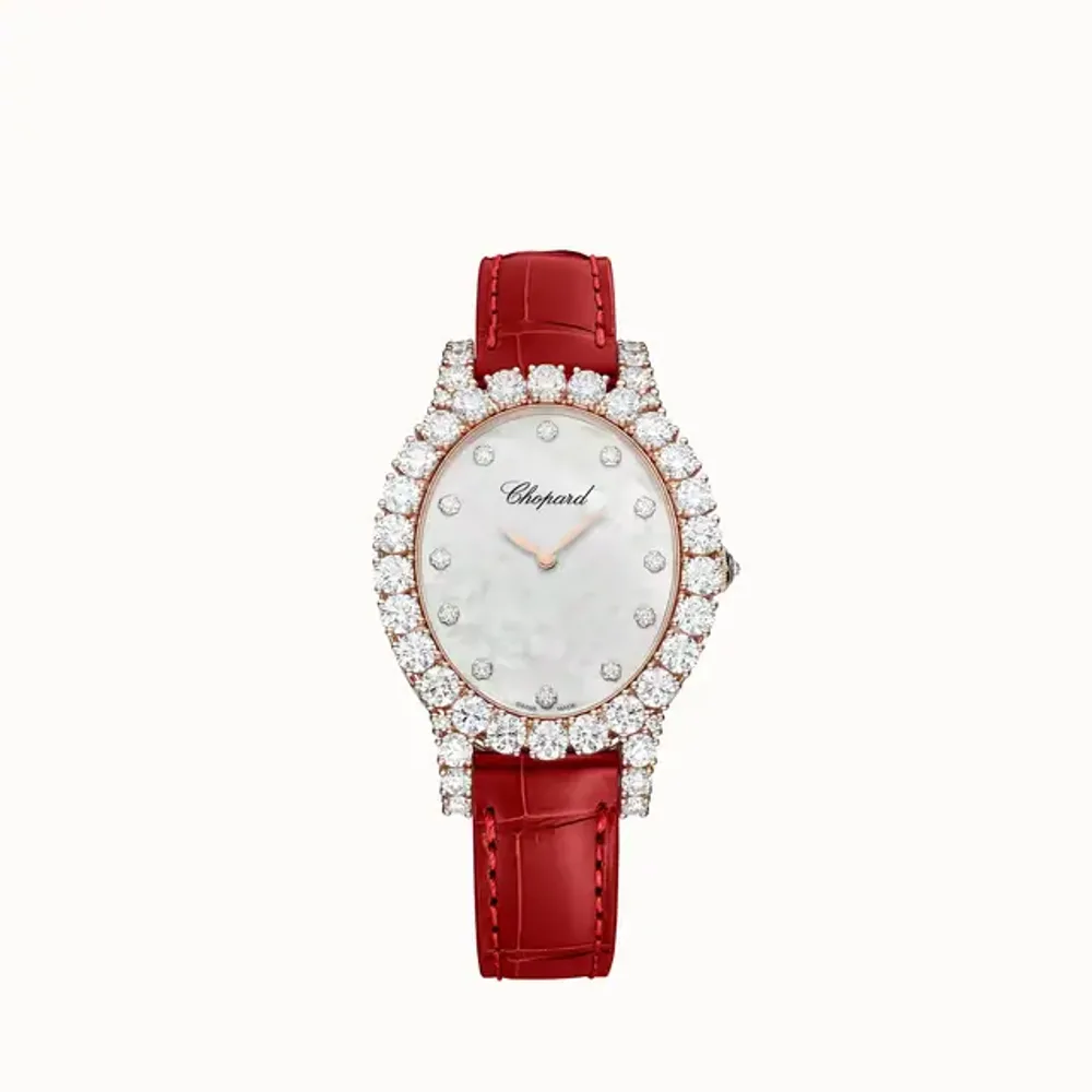 Chopard L'Heure du Diamant Oval, 40 x 34 mm, manual, ethical rose gold, diamonds