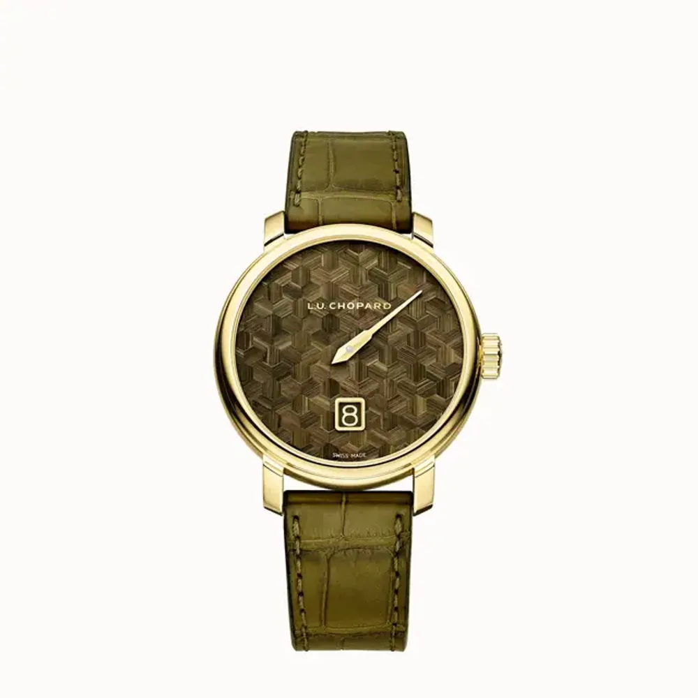Chopard L.U.C Quattro Spirit 25 Straw Marquetry Edition, 40 mm, manual, ethical yellow gold