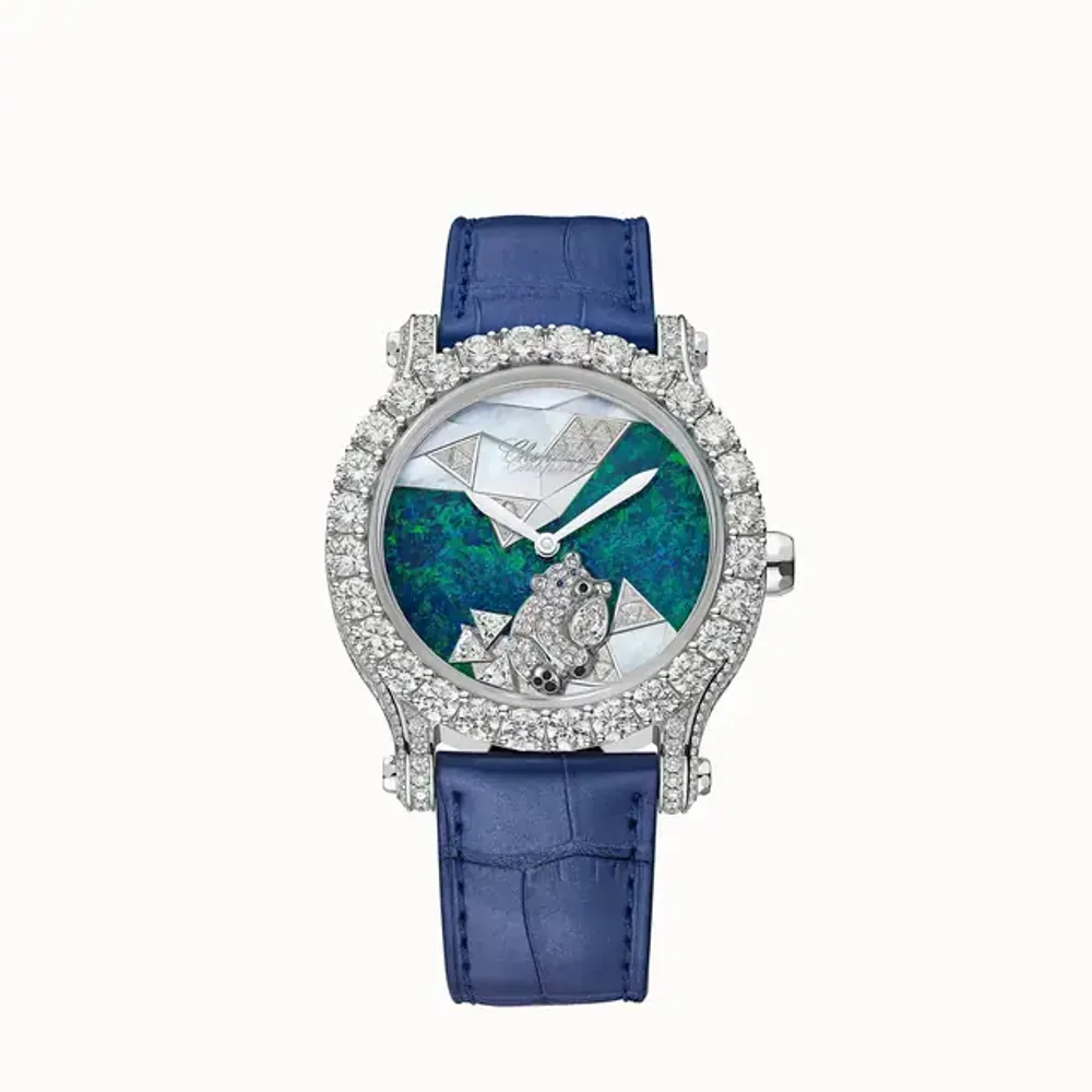 Chopard Happy Sport Métier d'art, 40 mm, automatic, ethical white gold, diamonds