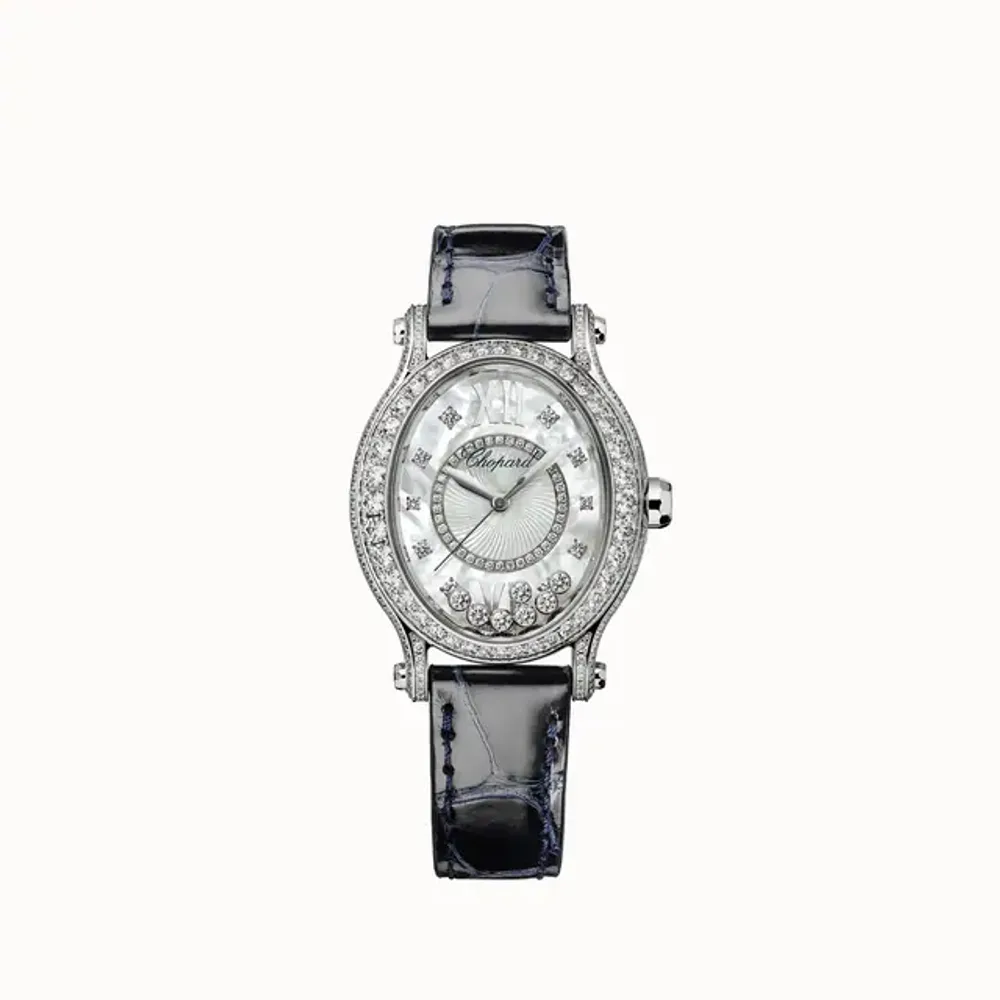 Chopard Happy Sport, 29 x 31 mm, automatic, ethical white gold, diamonds
