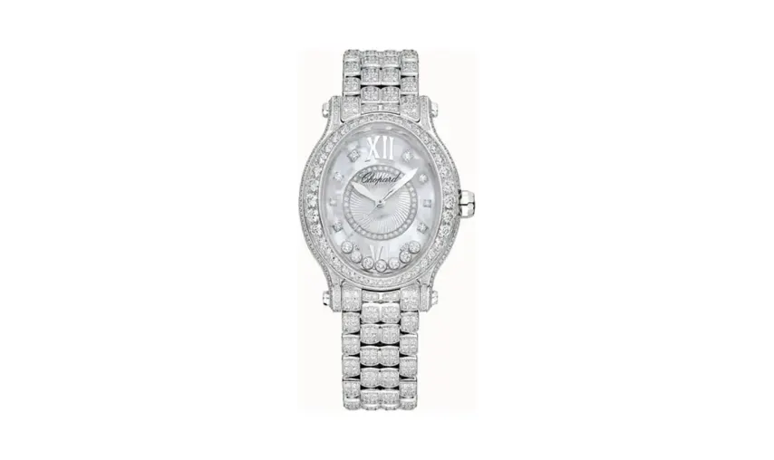 Chopard Happy Sport, 29 x 31 mm, automatic, ethical white gold, diamonds
