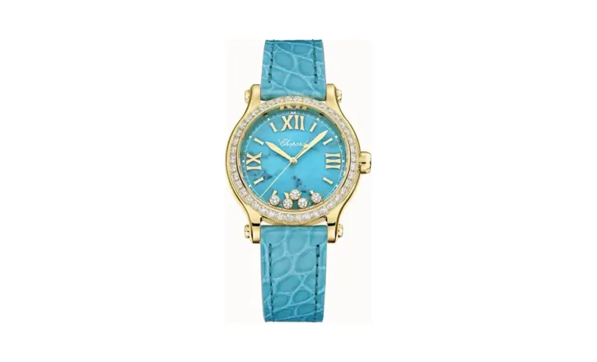 Chopard Happy Sport, 33 mm, automatic, ethical yellow gold, diamonds