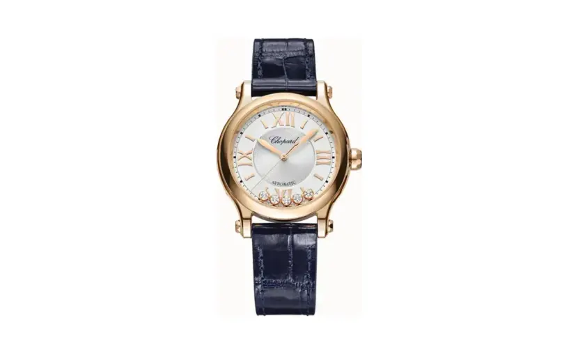 Chopard Happy Sport, 33 mm, automatic, ethical rose gold, diamonds