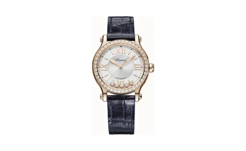 Chopard Happy Sport, 33 mm, automatic, ethical rose gold, diamonds