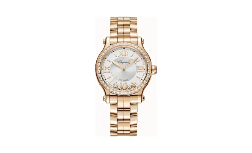 Chopard Happy Sport, 33 mm, automatic, ethical rose gold, diamonds