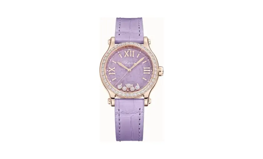 Chopard Happy Sport, 33 mm, automatic, ethical rose gold, diamonds
