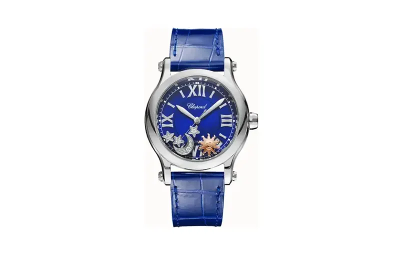 Chopard Happy Sport Sun, Moon and Stars, 36 mm, automatic, Lucent Steel™, diamonds