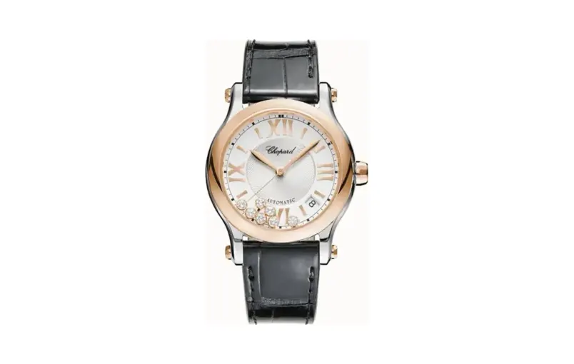 Chopard Happy Sport, 36 mm, automatic, ethical rose gold, Lucent Steel™, diamonds