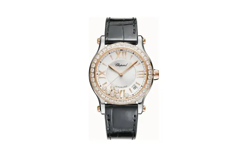 Chopard Happy Sport, 36 mm, automatic, ethical rose gold, Lucent Steel™, diamonds