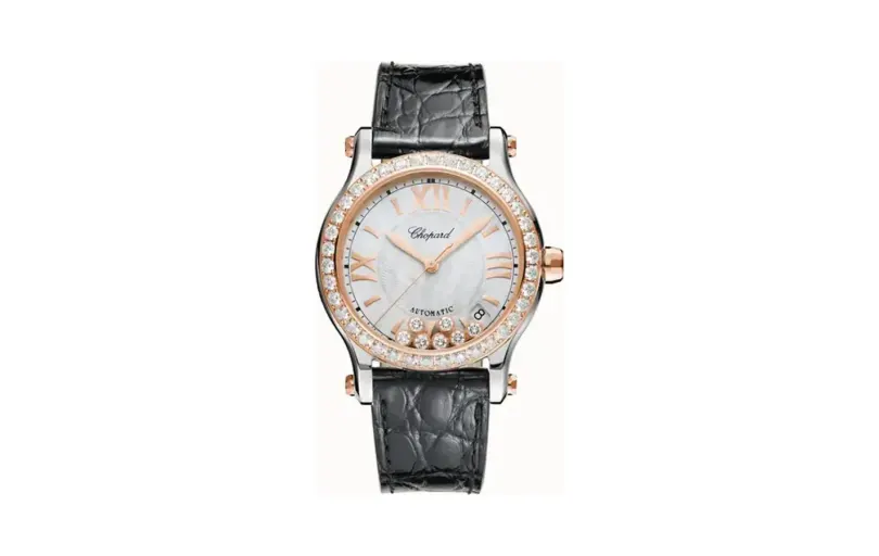 Chopard Happy Sport, 36 mm, automatic, ethical rose gold, Lucent Steel™, diamonds