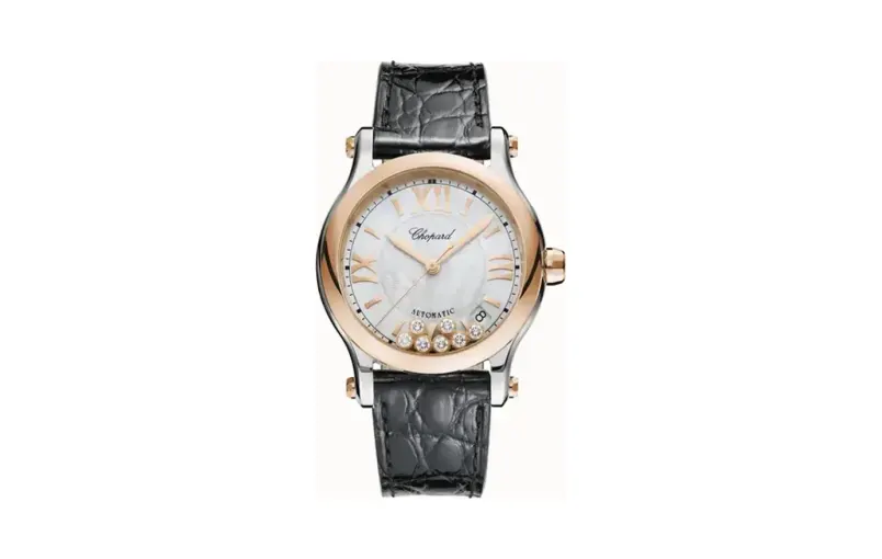 Chopard Happy Sport, 36 mm, automatic, ethical rose gold, Lucent Steel™, diamonds