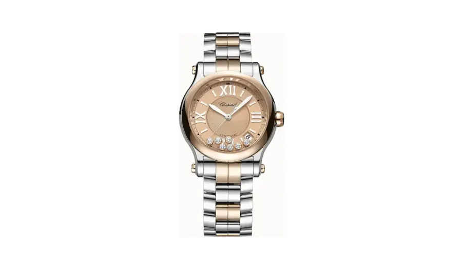 Chopard Happy Sport, 36 mm, automatic, ethical rose gold, Lucent Steel™, diamonds
