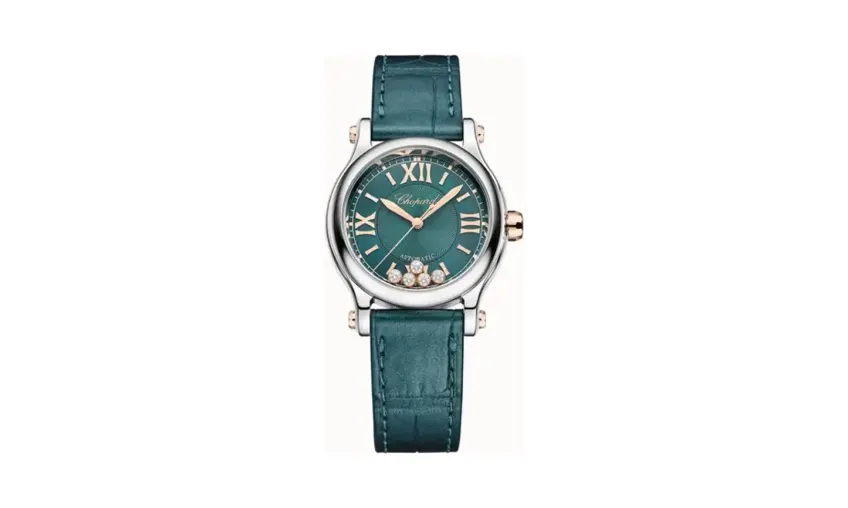 Chopard Happy Sport, 30 mm, automatic, ethical rose gold, Lucent Steel™, diamonds