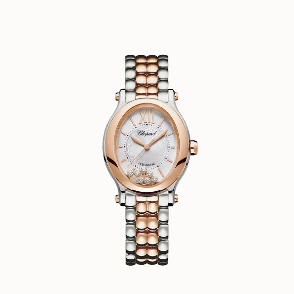 Chopard Happy Sport, 29 x 31 mm, automatic, ethical rose gold, Lucent Steel™, diamonds