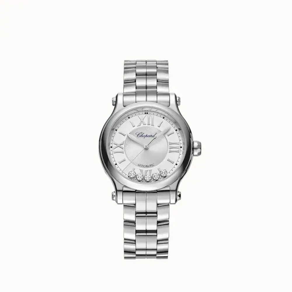 Chopard Happy Sport, 33 mm, automatic, Lucent Steel™, diamonds