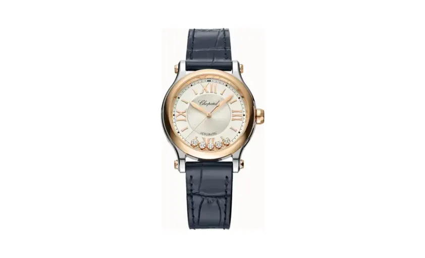 Chopard Happy Sport, 33 mm, automatic, ethical rose gold, Lucent Steel™, diamonds