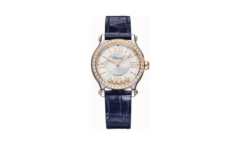 Chopard Happy Sport, 33 mm, automatic, ethical rose gold, Lucent Steel™, diamonds