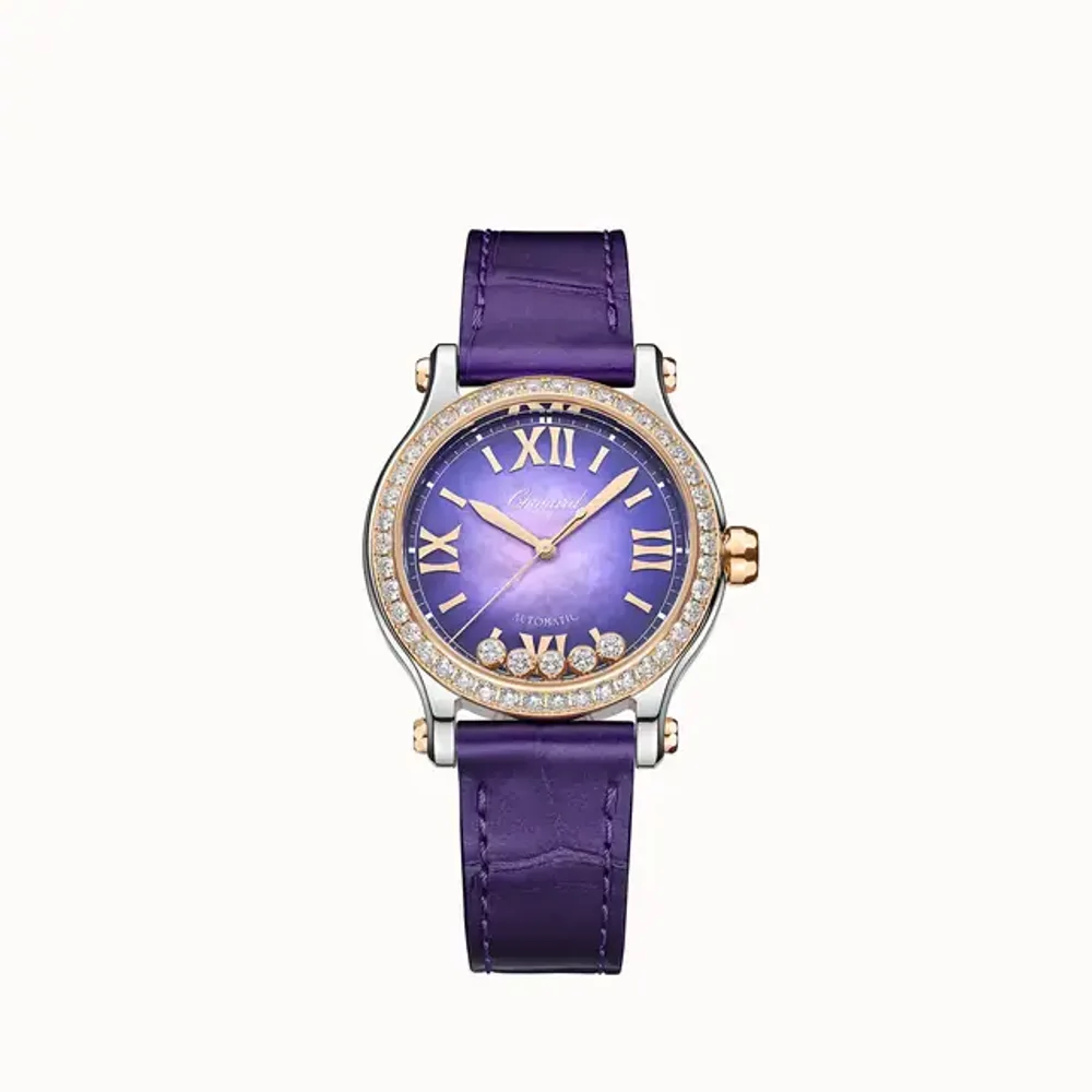 Chopard Happy Sport, 33 mm, automatic, ethical rose gold, Lucent Steel™