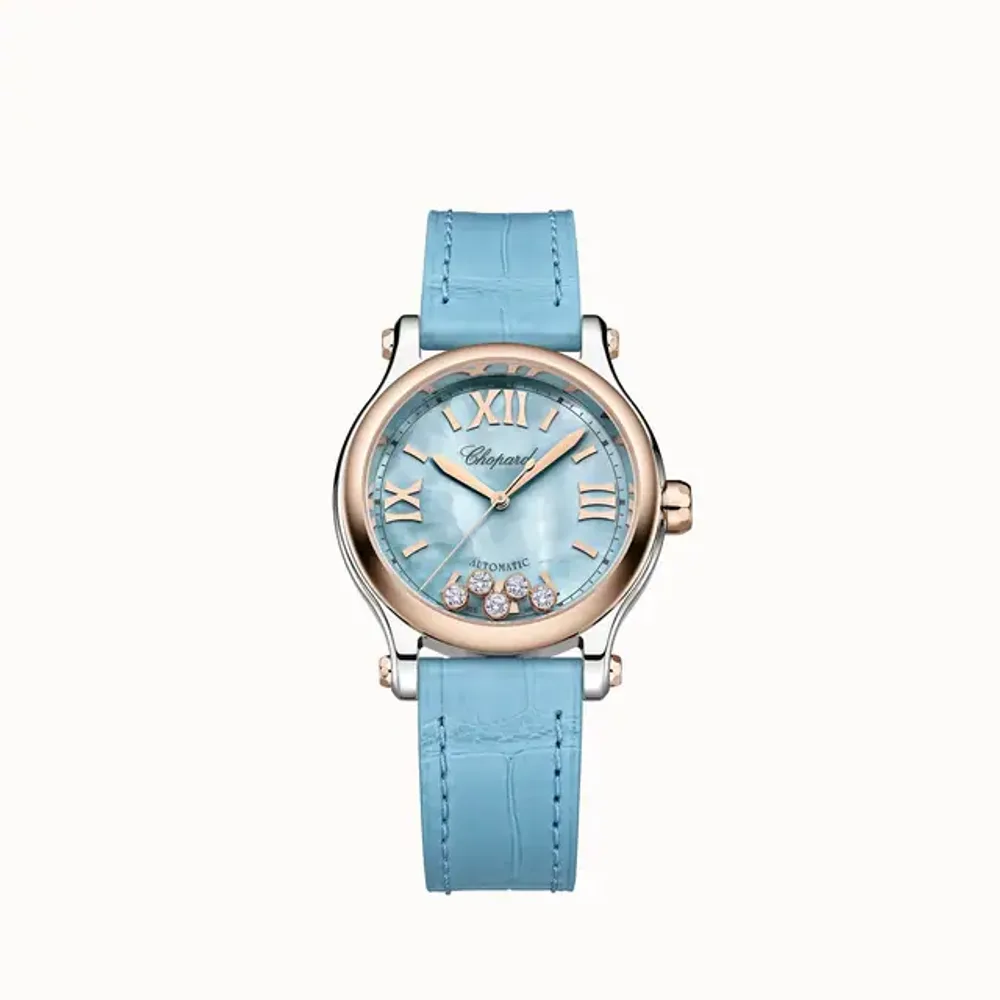 Chopard Happy Sport, 33 mm, automatic, ethical rose gold, Lucent Steel™, diamonds