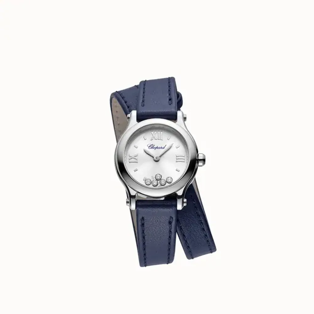 Chopard Happy Sport, 25 mm, quartz, Lucent Steel™, diamonds