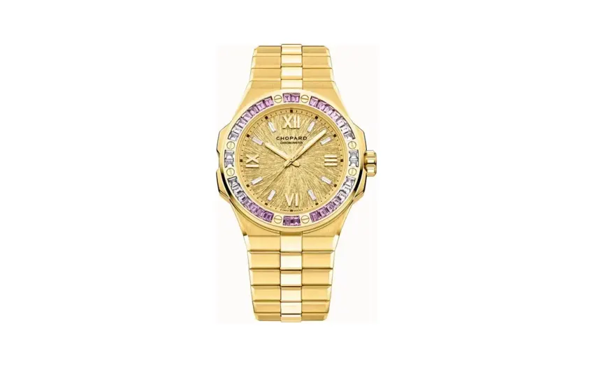 Chopard Alpine Eagle 41, 41 mm, automatic, ethical yellow gold, colored sapphires