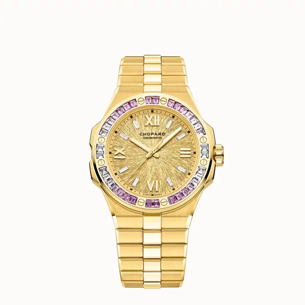 Chopard Alpine Eagle 41, 41 mm, automatic, ethical yellow gold, colored sapphires
