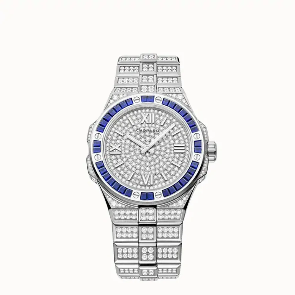 Chopard Alpine Eagle 41, 41 mm, automatic, ethical white gold, diamonds, sapphires