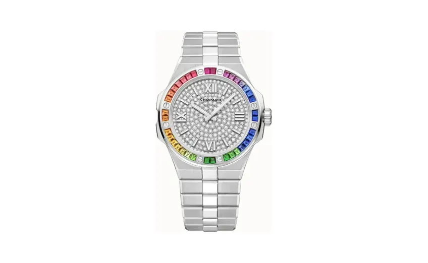 Chopard Alpine Eagle 41, 41 mm, automatic, ethical white gold, diamonds, colored sapphires