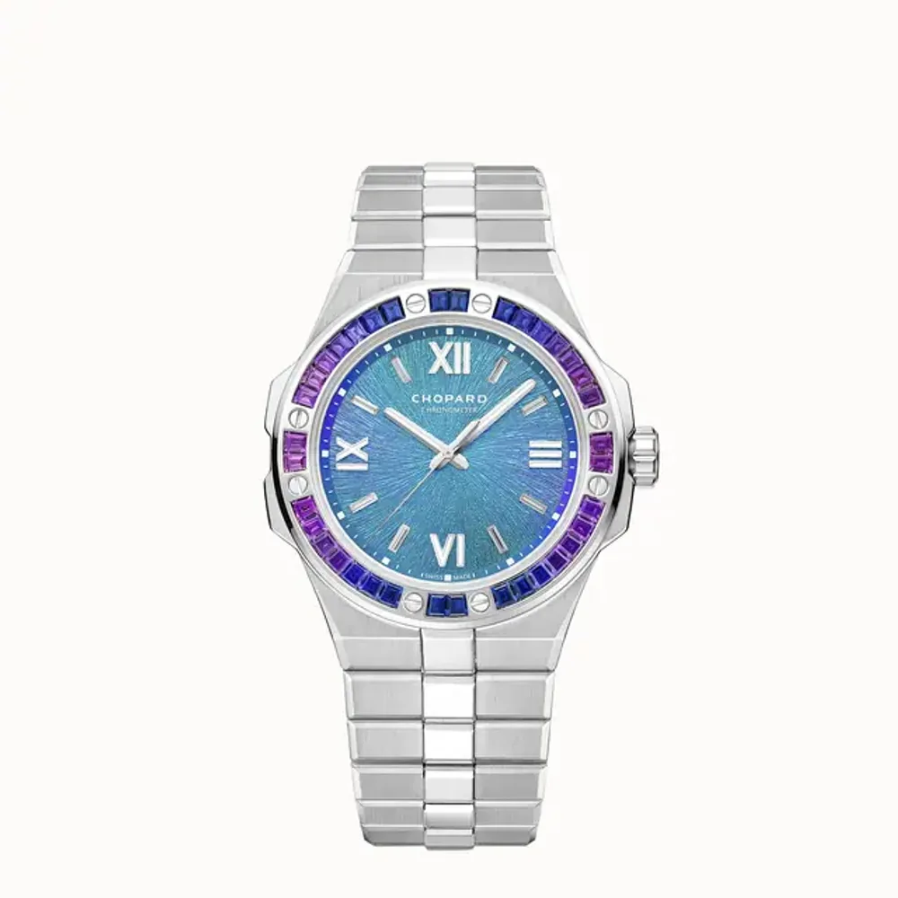 Chopard Alpine Eagle 41, 41 mm, automatic, ethical white gold, colored sapphires