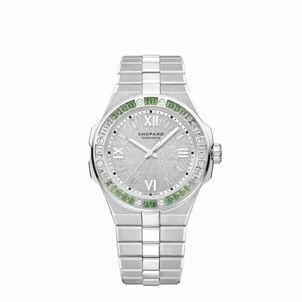 Chopard Alpine Eagle 41, 41 mm, automatic, ethical white gold, tsavorites and white sapphires