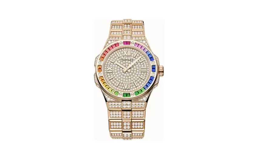 Chopard Alpine Eagle 41, 41 mm, automatic, ethical rose gold, diamonds, colored sapphires