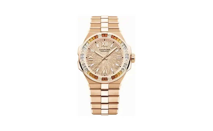 Chopard Alpine Eagle 41, 41 mm, automatic, ethical rose gold, spessartites and white sapphires
