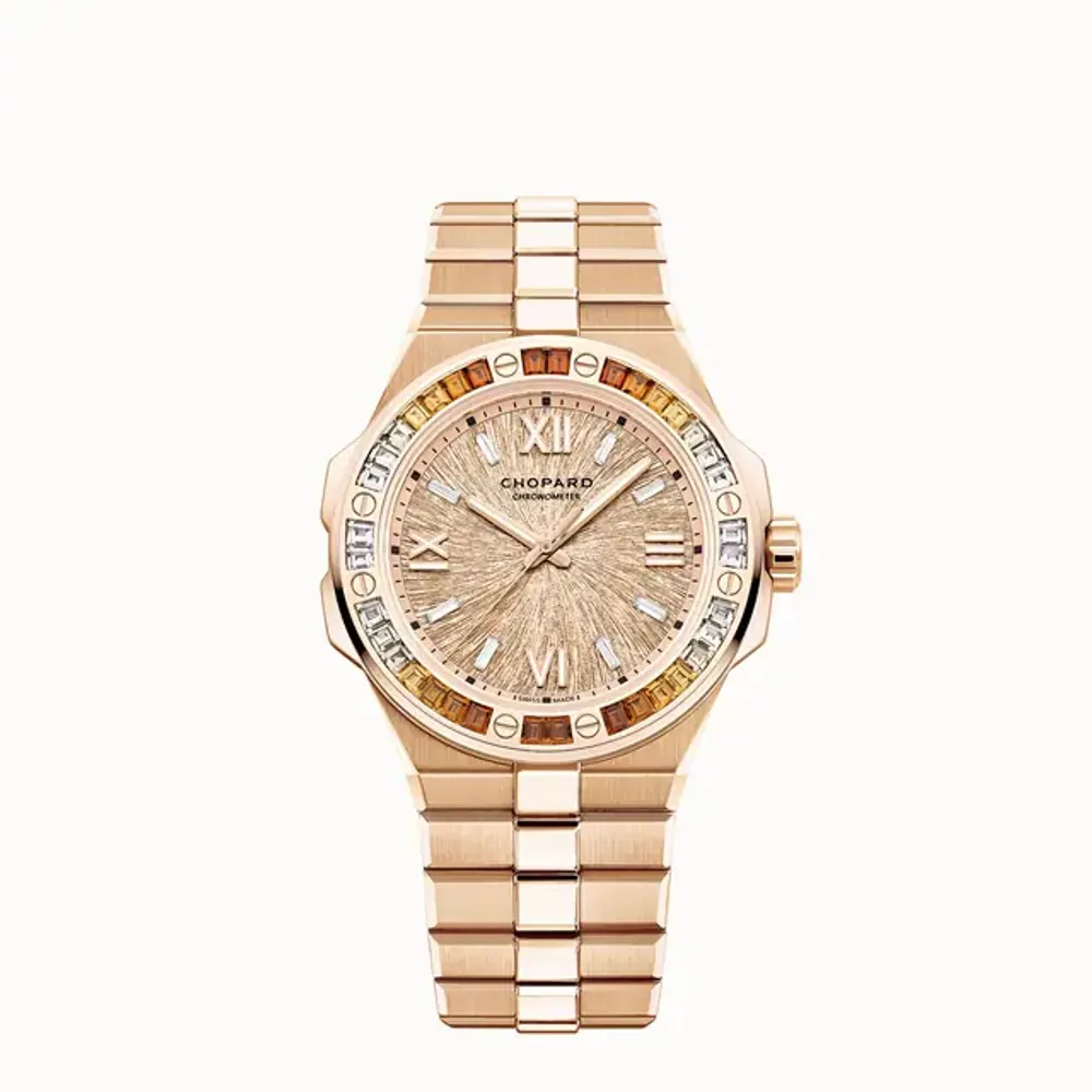 Chopard Alpine Eagle 41, 41 mm, automatic, ethical rose gold, spessartites and white sapphires