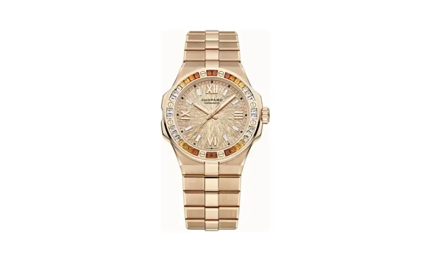Chopard Alpine Eagle 36 Summit, 36 mm, automatic, ethical rose gold, spessartites and white sapphires