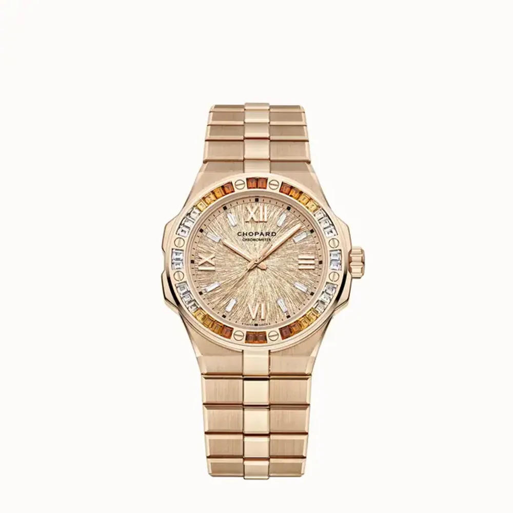 Chopard Alpine Eagle 36 Summit, 36 mm, automatic, ethical rose gold, spessartites and white sapphires