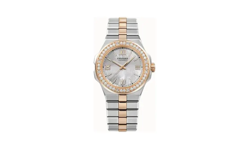 Chopard Alpine Eagle 36, 36 mm, automatic, ethical rose gold, Lucent Steel™, diamonds