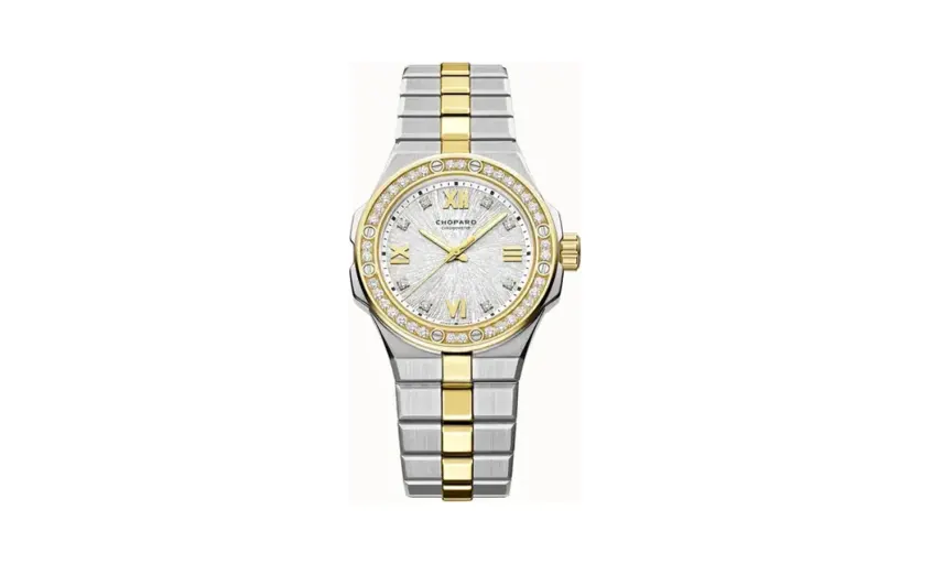 Chopard Alpine Eagle 33, 33 mm, automatic, ethical yellow gold, Lucent Steel™, diamonds