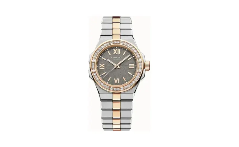 Chopard Alpine Eagle 33, 33 mm, automatic, ethical rose gold, Lucent Steel™, diamonds