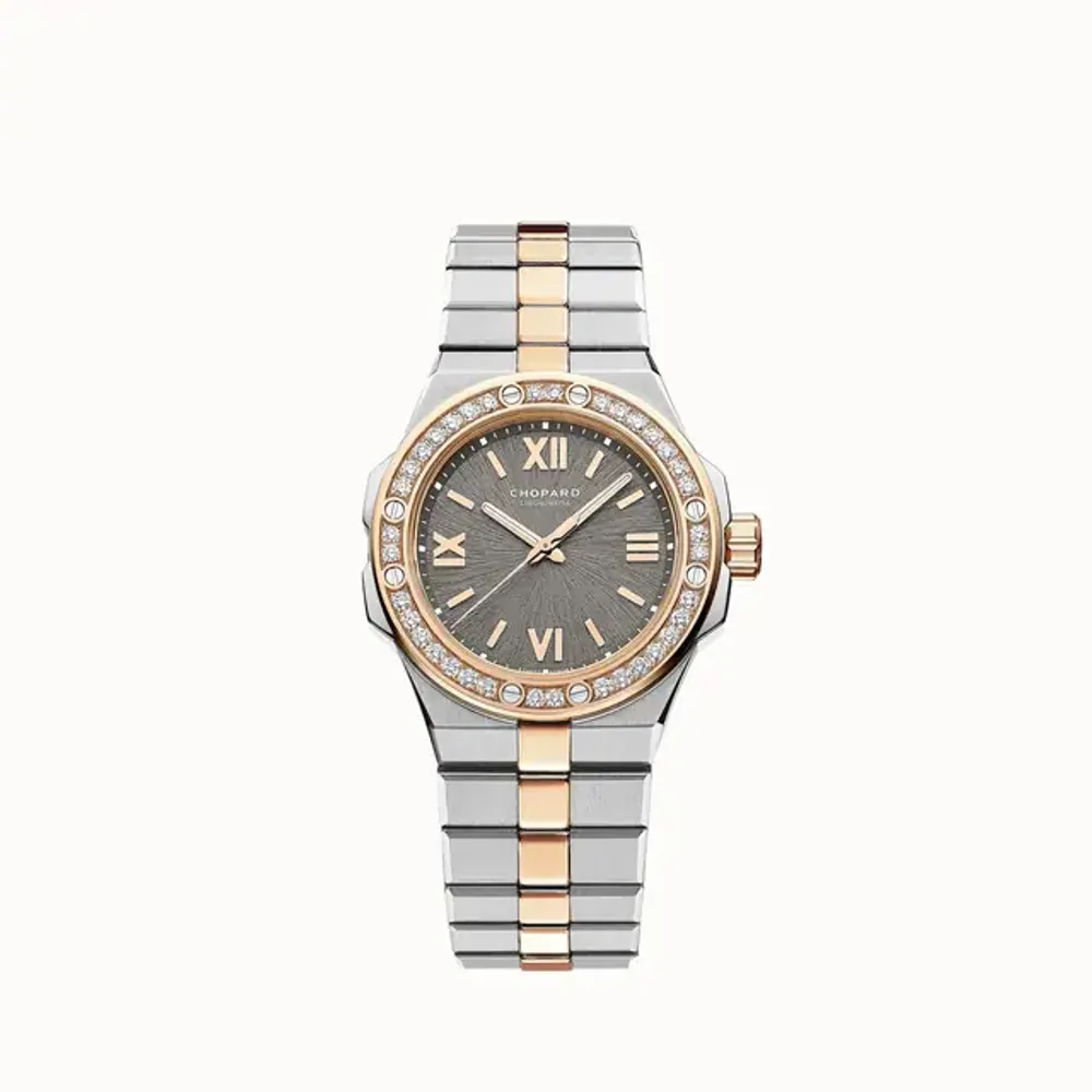 Chopard Alpine Eagle 33, 33 mm, automatic, ethical rose gold, Lucent Steel™, diamonds