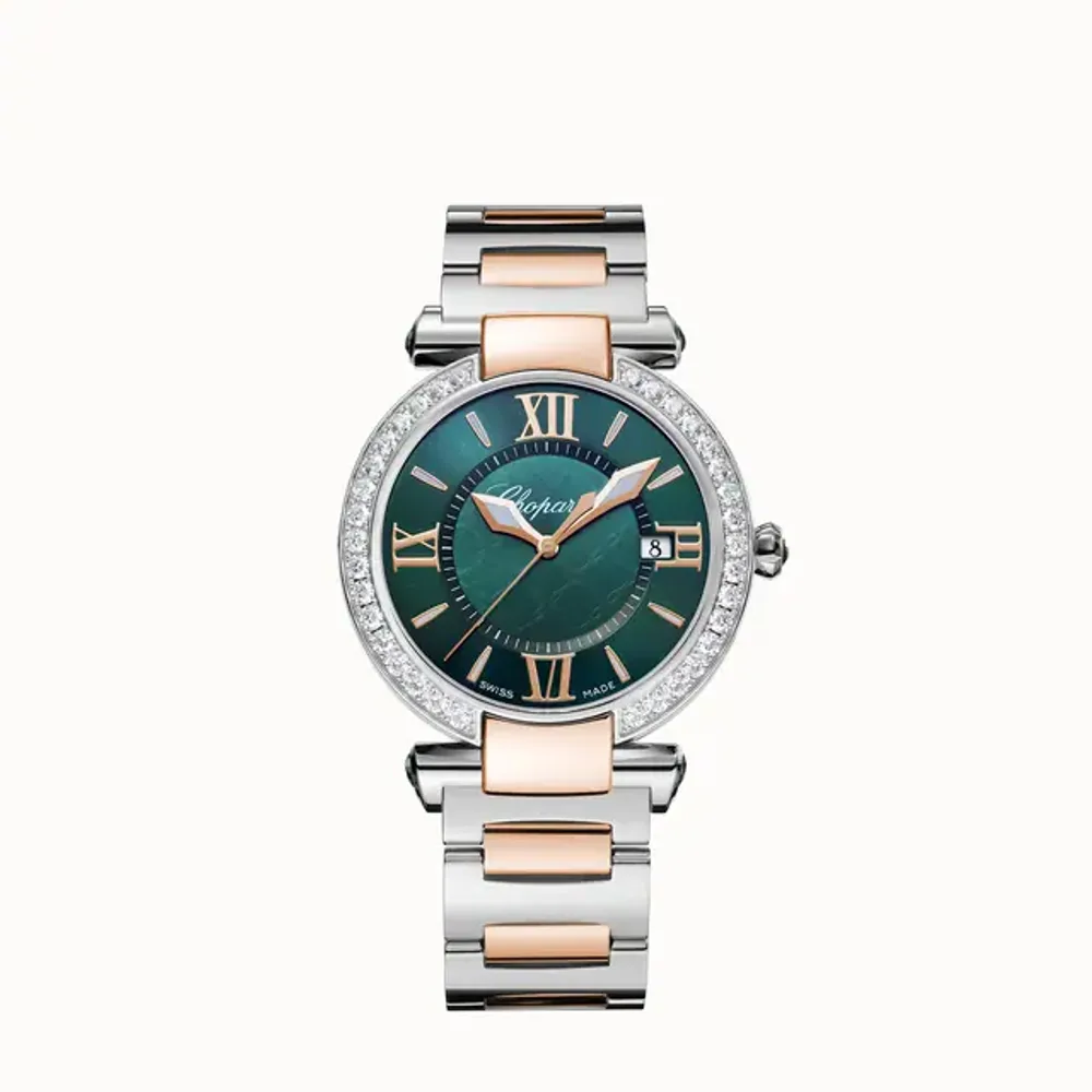 Chopard Imperiale, 36 mm, quartz, ethical rose gold, Lucent Steel™, diamonds