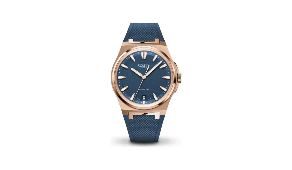 Czapek Antarctique MOUNT EREBUS AQUA BLUE ROSE GOLD AND RUBBER