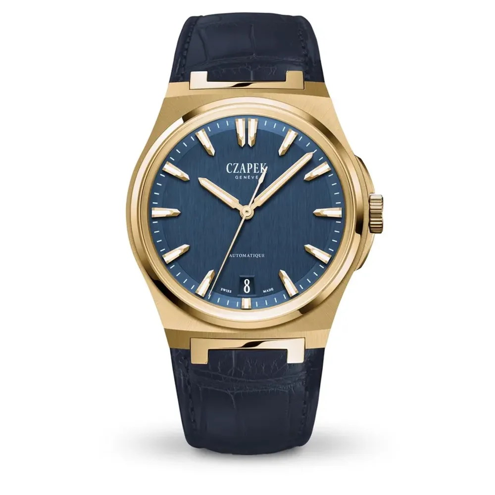 Czapek Antarctique MOUNT EREBUS AQUA BLUE YELLOW GOLD AND ALLIGATOR