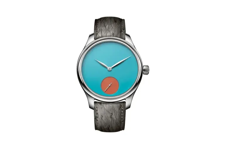 H. Moser & Cie. Endeavour Small Seconds Concept POP Turquoise and deep orange coral