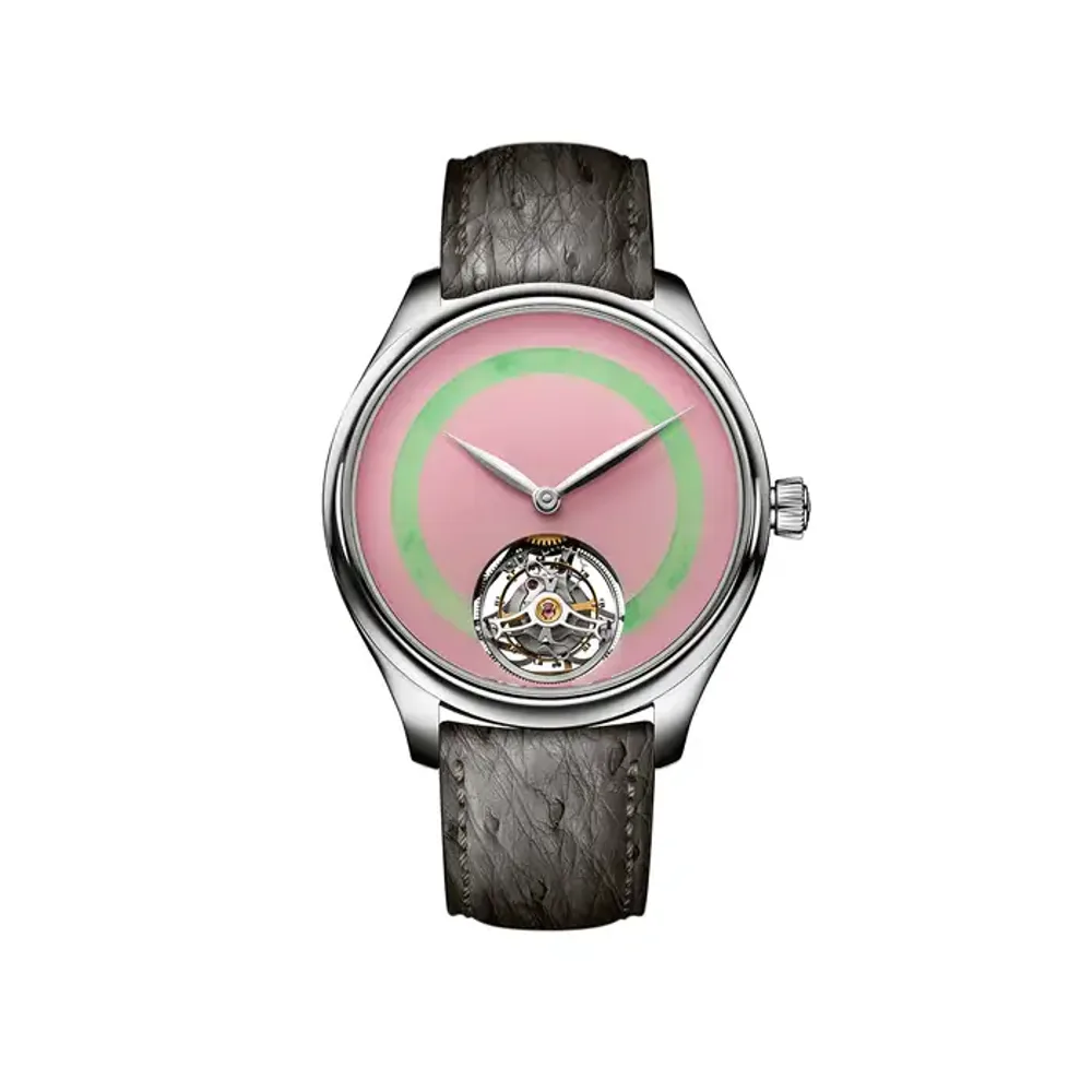 H. Moser & Cie. Endeavour Tourbillon Concept POP Pink opal and burmese jade