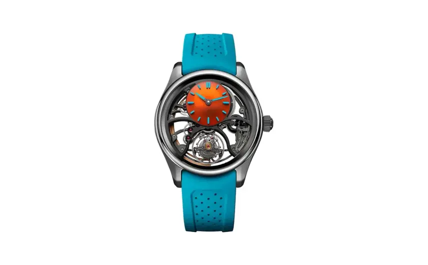 H. Moser & Cie. Pioneer Cylindrical Tourbillon Skeleton Spiced Aqua